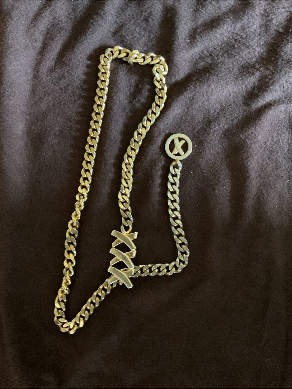 Paloma Picasso Gold Chain Waist Belt with X-Link Accent